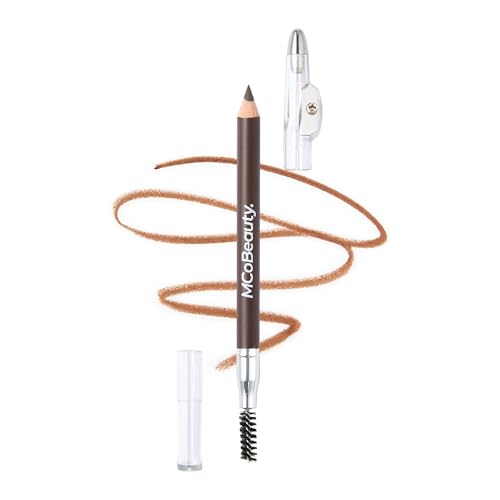 MCoBeauty - Everyday Perfect Brow Pencil - Medium Dark Shade - Eyebrow Pencil Includes Built-In Spoolie Brush and Sharpener - Contains Castor Oil - Easy to Blend Formula