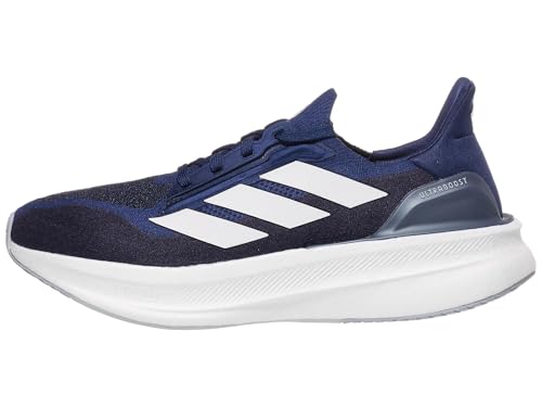 Image of adidas Men's Ultraboost 5X Running Sneaker, Dark Blue/White/Halo Silver, 8.5 Wide