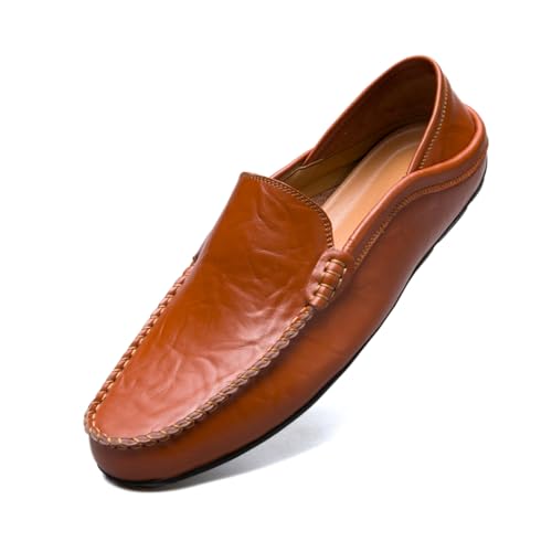 Mens Loafer Casual Shoes Slip On Driving Loafer Shoes Fashionable Leather Lightweight Casual Shoes