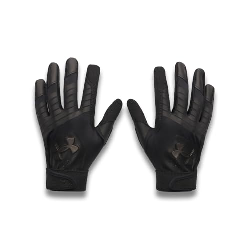 Under Armour Boys' Clean Up Baseball Gloves, (001) Black/Black/Metallic Silver,