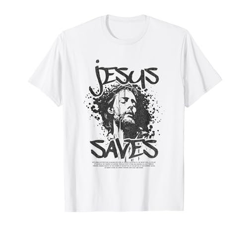 Christian Jesus Saves Jesus Is King Diseño de versículo de la Biblia Camiseta