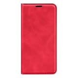 COQUE Etui do Motorola Edge 70 Fusion Shell Slim Slim Leather Case Flip Cover z przegródkami na karty Skórzany pokrowiec do Motorola Edge 70 Fusion-Czerwony