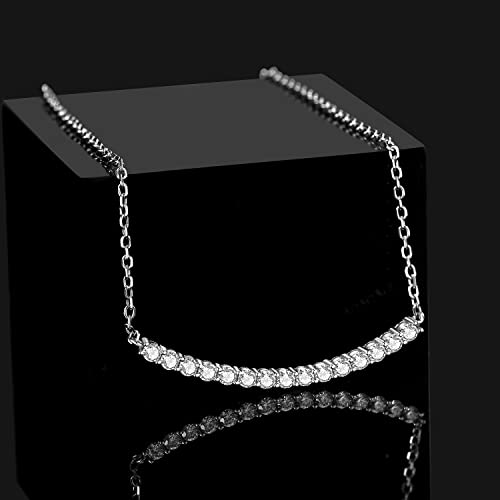 Jewelrypalace APN441799 Round Cut Cubic Zirconia Bar Collar Pendant Necklace thumb #2