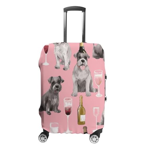 Schnauzer Elastic Luggage Cover Suitcase Protector for 19-32 Inch Suitcases | Universal Stretchable Travel Bag Cover | Anti-Scratch, Washable with Zipper Closure S