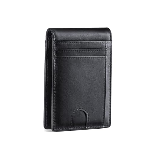 VANNANBA Slim Wallets for Men Leather Mens Wallet RFID Blocking Front Pocket Bifold Wallet Thin Credit Card Holder with Gift Box4