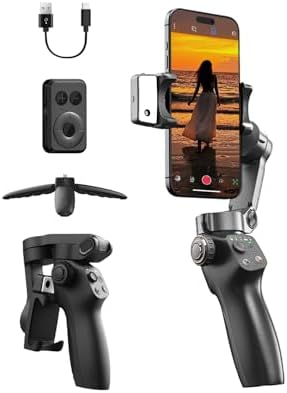 FUNSNAP CM8 Gimbal Stabilizer for iPhone Android with AI Tracker, 3-Axis Phone Gimbal with Remote Control Portable Foldable, Phone Stabilizer for Video Recording for Tiktok YouTube Vlog