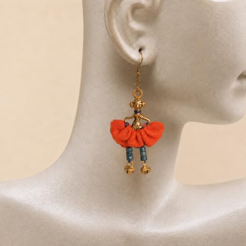 Image of Royal Queen & Empress Handcrafted Tribal Dhokra Earrings Collection for Women - Statement Ethnic Designs in Multiple Colours