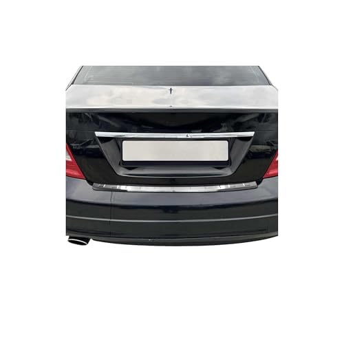 OMAC Ladekantenschutz Stoßstange kompatibel mit Mercedes C Klasse S204 2008-2014 Chrom Gebürstet