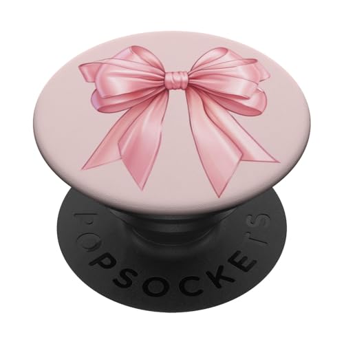Cute Pink Bow Coquette Aesthetic Ribbon Girly PopSockets Adhesive PopGrip