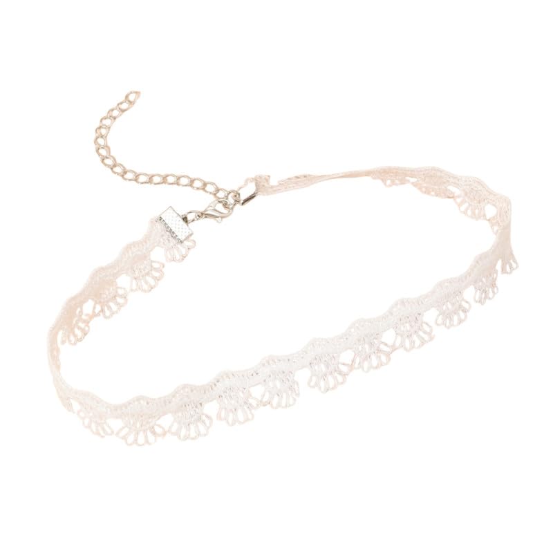 White Lace Choker Necklace for Women with Adjustable Chain and Lightweight Soft Design-image-38