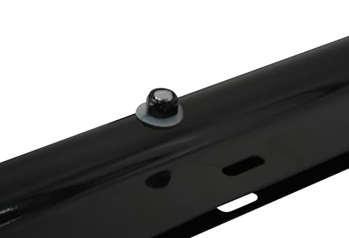 Image of Black Straight Spring Loaded Mud Flap Hanger,Round Tube Style,1-1 /8 inch Bolt Spacing,30 inch Length