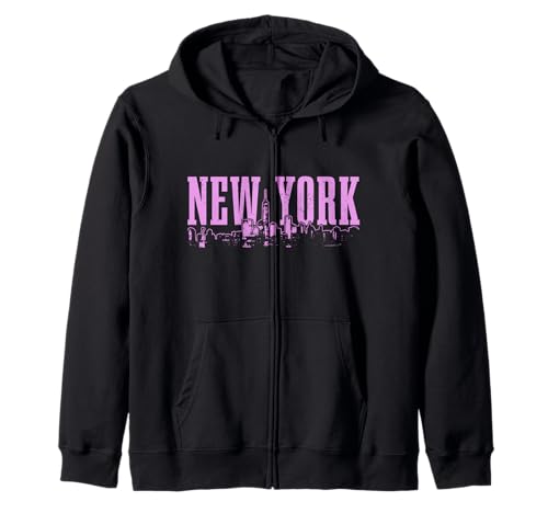 New York City Skyline NY Vintage NYC Femme Fille Sweat à Capuche