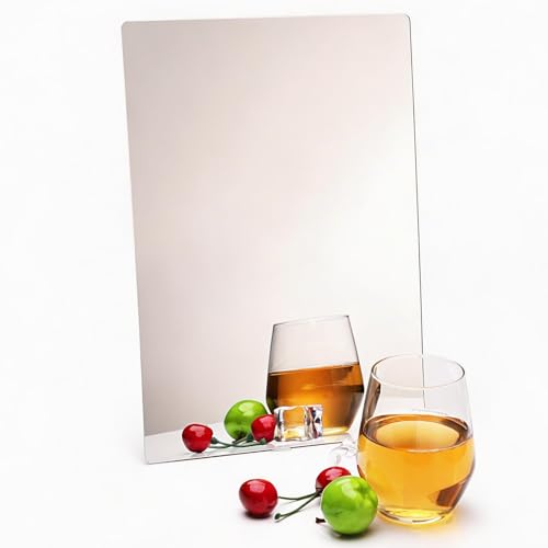 Image of iCAGY Acrylic Mirror for Wall for Kids Adults Bedroom Door Closet Acrylic Shatterproof Self-Adhesive Lightweight Plastic Mirror Tile Sheet, Reflective Safe Plexiglass - Silver 6x9 inch 1 Pcs