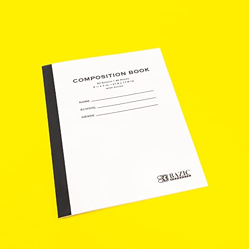 Carnets lignés de 20 feuilles BAZIC parfaits pour les notes de classe