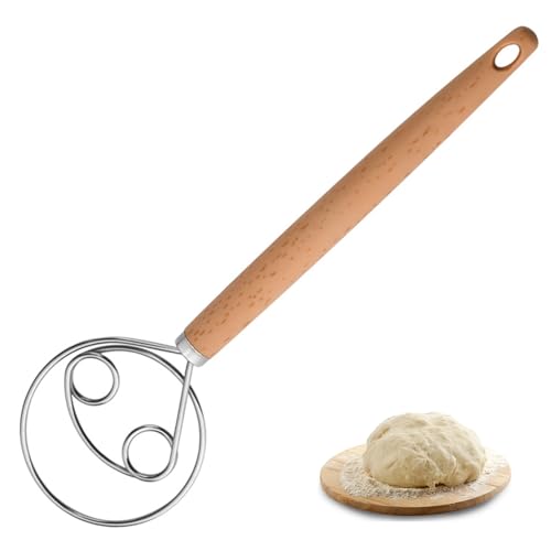 Stainless Steel Danish Dough Whisk 10 Inch Dutch Dough Whisk