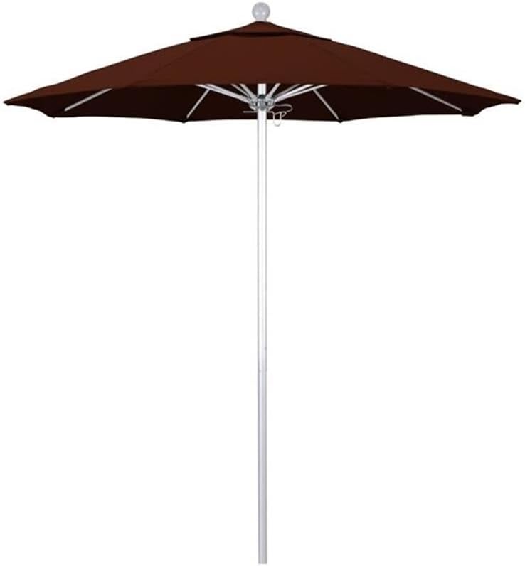 Pemberly Row 7.5' Silver Market Umbrella in Pacifica Sapphire