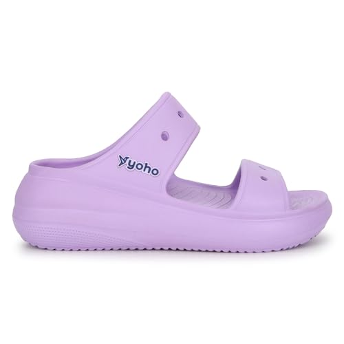 Image of YOHO Double Strap Clog Sandals for Women | Waterproof Monsoon Footwear & Rainy Shoes | Cushioned Lightweight Chappal