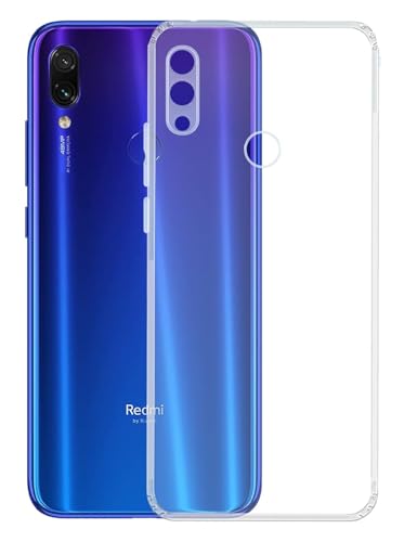 Image of COVERBLACK Soft Rubber Silicon Clear Back Cover Compatible Model for MI Redmi Note 7 - Transparent