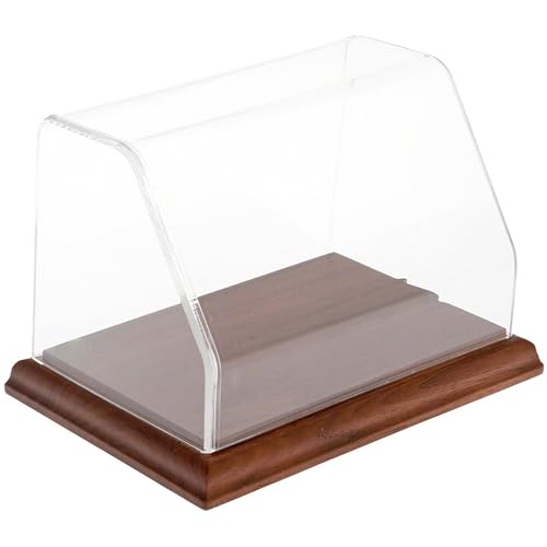 Plymor Clear Acrylic Slanted Front Display Case with Hardwood Base, 6