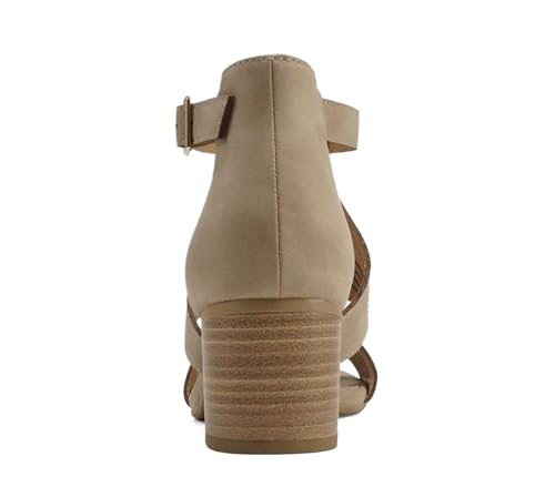 Image of Soda inchNorway inch ~ Women Open Toe Closed Back Counter Cutout Upper Low Block Heel Sandal with Adjustable Ankle Strap