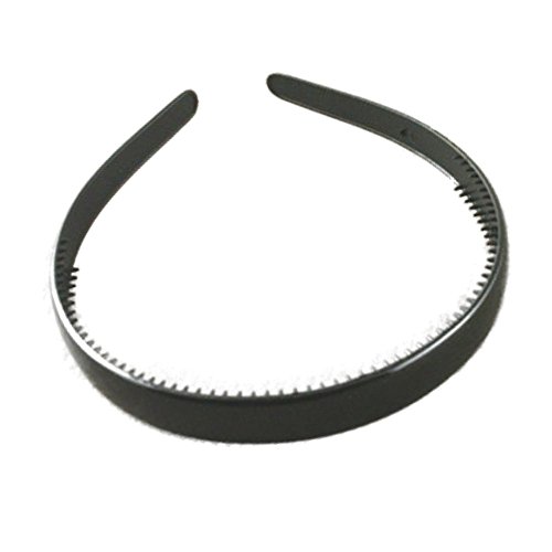 Image of 6 Pieces black Plastic Plain Headbands Teeth Comb Headbands Halloween Skinny DIY Hair