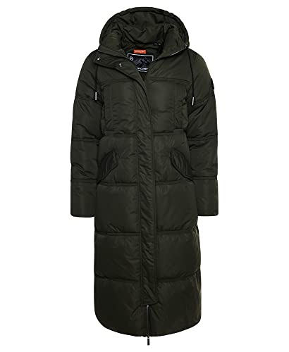 Superdry Womens Microfibre Duvet Coat Jacket, Khaki, M...