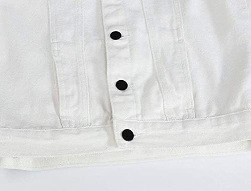 Image of Lazutom Men's Sleeveless Denim Vest Casual Slim Fit Ripped Classic Button Down Jean Jacket