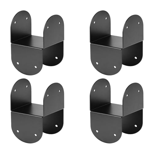 Folpus 4 個セット ポストキャップブラケット、梁と柱の接続、修理用鉄製梁アンカーコネクタ、垂木用ルーフタイブラケット、パティオ小屋