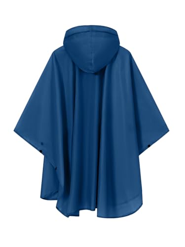 Image of SaphiRose Lightweight Kids Rain Poncho Waterproof Jacket Zipper Up Rain Coat