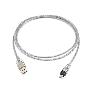 JZK 1,5 m IEEE 1394 4-poliges auf USB 2.0-Stecker Firewire-Kabel, Firewire-auf-USB-Adapterkab... für die digitale Videokamera Sony DCR-TRV75E DV Mini-DV D8