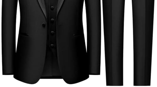 Men 3-Piece Slim Fit Elegant Suit Business Wedding Groom Jacket Vest Pants Formal Set2