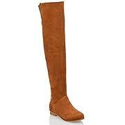 tan flat knee boots