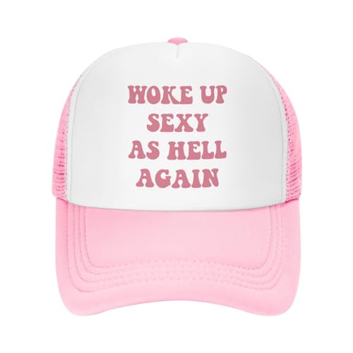 Image of You Find It Offensive? I Find It Funny Trucker Hats for Women Pink Men Funny Slogan Pink Hats for Men