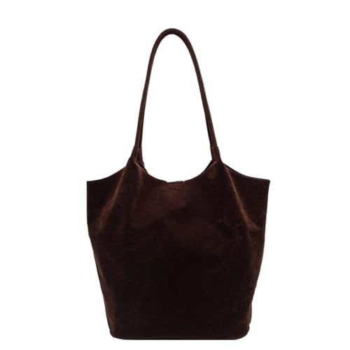 Large Capacity Hasp Shoulder Bags Suede Sewing Thread 2024 Commuting Casual Versatile Women's Handbags