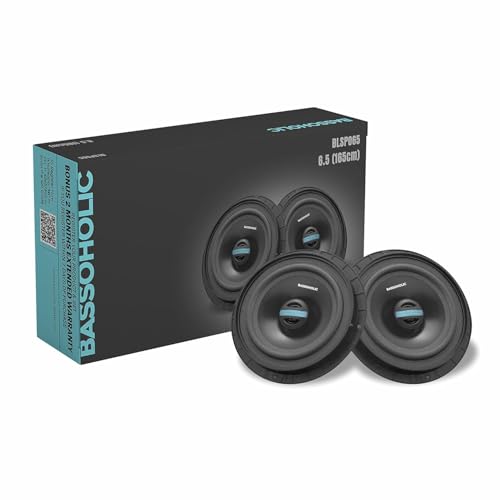 Image of Bassoholic 6.5 inch Two-Way Coaxial Car Speaker with High Bass, Water-Resistant Rubber Cone, Subwoofer-Ready, Perfect 6.5-Inch Speaker for Car with Punchy Sound