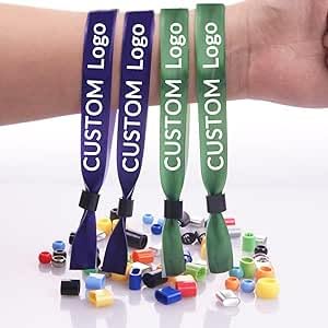 Bracelets En Tissu Personnalisables 1-1000 Pièces - Texte, Logo - Pour Événements, Mariages, Festivals