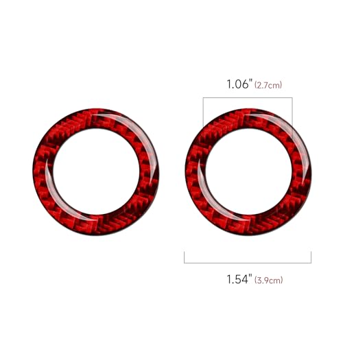 Image of Car Speaker Cover Decals for 2011-2024 Dodge Durango / 2011-2021 Jeep Cherokee WK2 / 2022 WK Accessories Carbon Fiber Stickers, Red