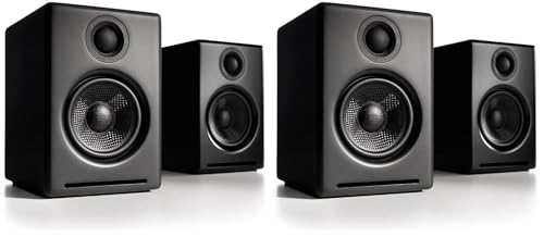 Audioengine A2+ Desktop 24 Bit Wireless Bluetooth Desktop Speakers - 60W Computer Speakers for Music and Gaming (Pack of 2)