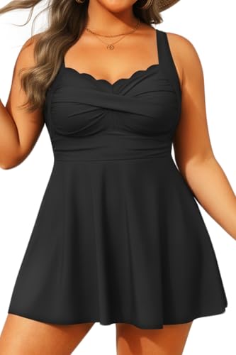 Aqua Eve Plus Size Tankini Swim Dress with Shorts