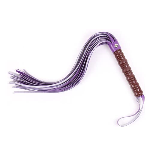 dengchengbaby Leather Whip, Harsh Handle, Two Color Options, Leather Whip, Horse Riding Crop, Role-Playing Props Whip (Purple)