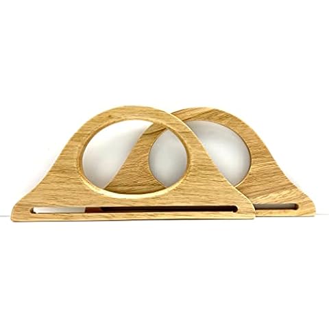Natural, 9 3/4 inch/25cm Wooden Purse Handles, Purse Handles Handbag Handle for Bag Making, Purse Making, Handle Replacement, a Pair (2 Pieces) per lot, M18 Cover