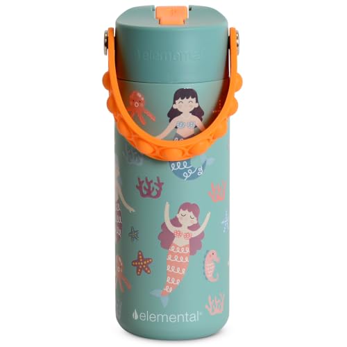 Elemental Core 18oz Insulated Kids Water Bottle Straw Lid & Pop-It Handle