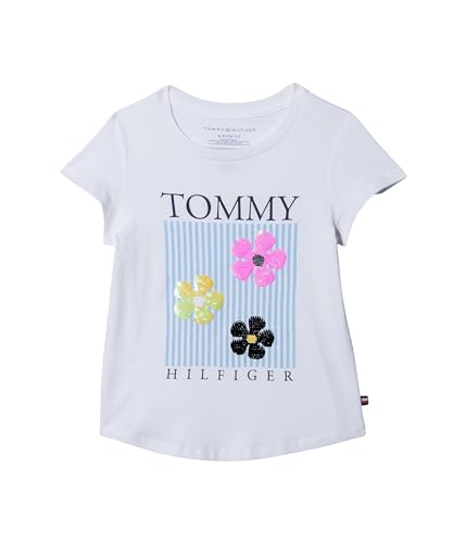 Image of Tommy Hilfiger Girls Sequin Flag Tee (Big Kids)