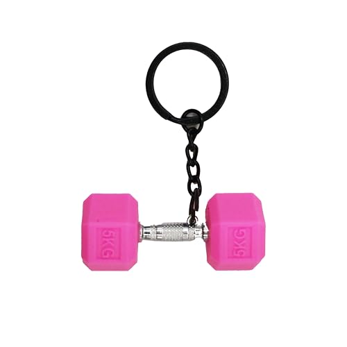 Image of VIGUEUR Mini Dumbbell Keychain - Barbell Keychain for Fitness Enthusiast, Pink