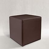 pouf, pouff, puff, puf, cubo, ecopelle, eco-pelle, poggiapiedi, seduta, design, made in italy (marrone)