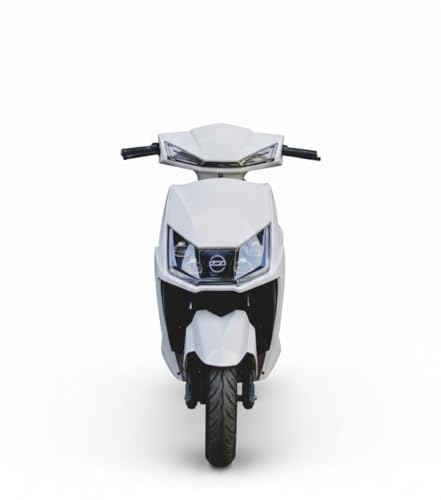 Image of MIOOX Electric Scooter with 60-70 km Range | 48V35AH Battery | Fast 3H Charging | Front Disc Brakes Rear Drum Brakes| Cruise Control, Reverse Mode, LED Lights | Lightweight 90 kg E-Scooty (White)