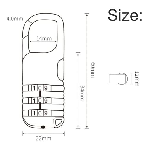 Image of Mini Password Padlock Keyless, 3-Digit Combination Code Lock for Indoor Outdoor Locker,Suit case,Toolbox,Hasp Storage White 4Pcs /Set