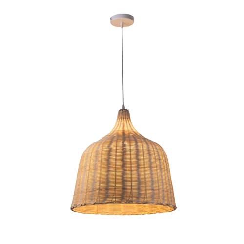 Xisakaca 1 pacote de luz pendente de vime de vime para ilha de cozinha, lustre de vime rústico boho