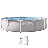 Intex - Piscina Desmontable, Gris, D366x76 cm, Capacidad para 6.503 litros,...