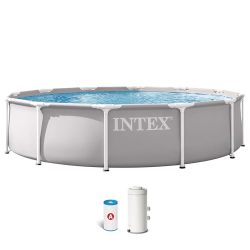 Intex - Piscina Desmontable, Gris, D366x76 cm,...